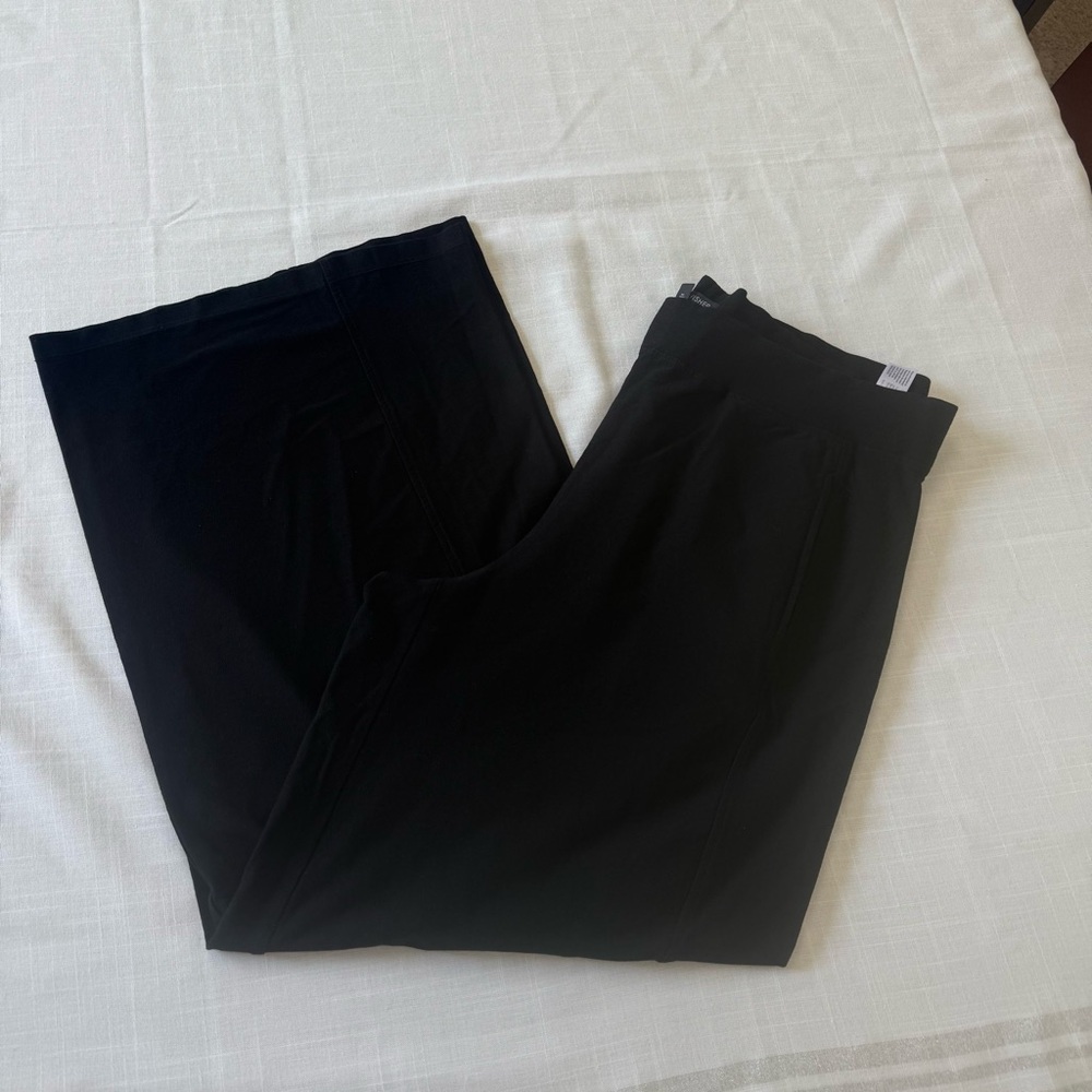Eileen Fisher Black Wide Leg Pull On Pants Size M